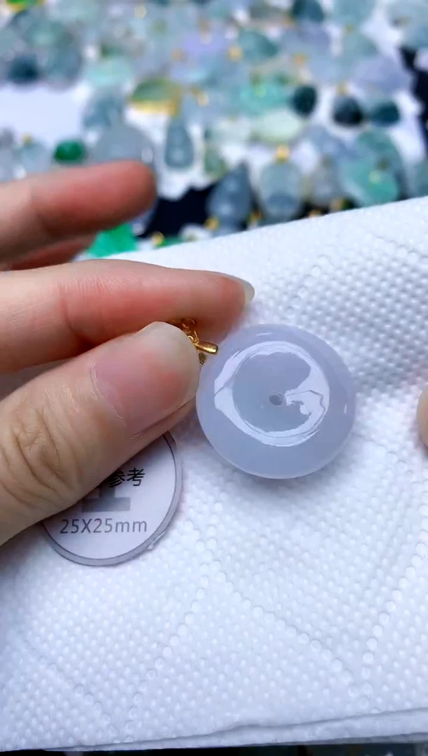 颈饰银S925镶嵌翡翠天然A货翡翠