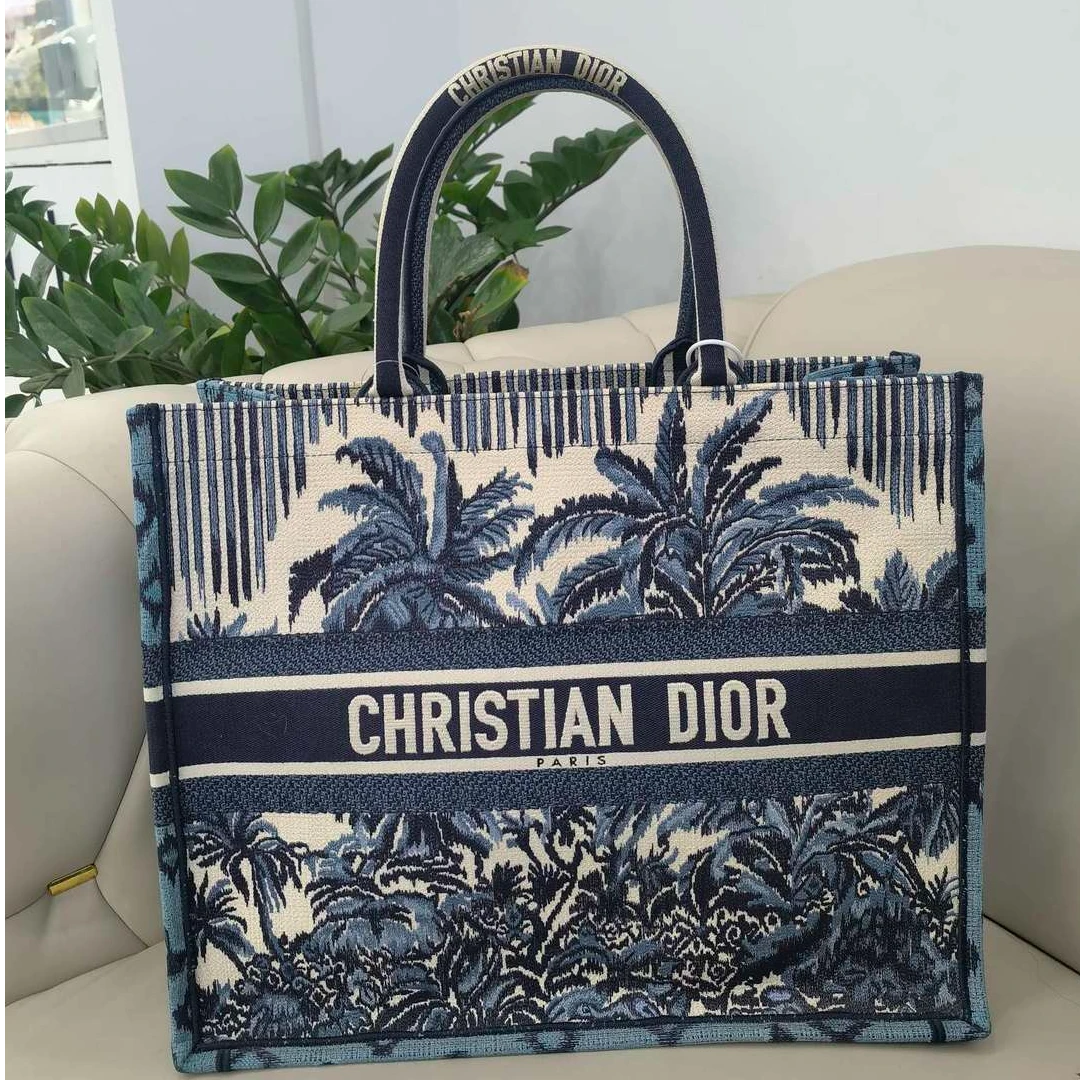 95新 DIOR/迪奥 迪奥棕榈椰树刺绣托特包大号 12511781女包