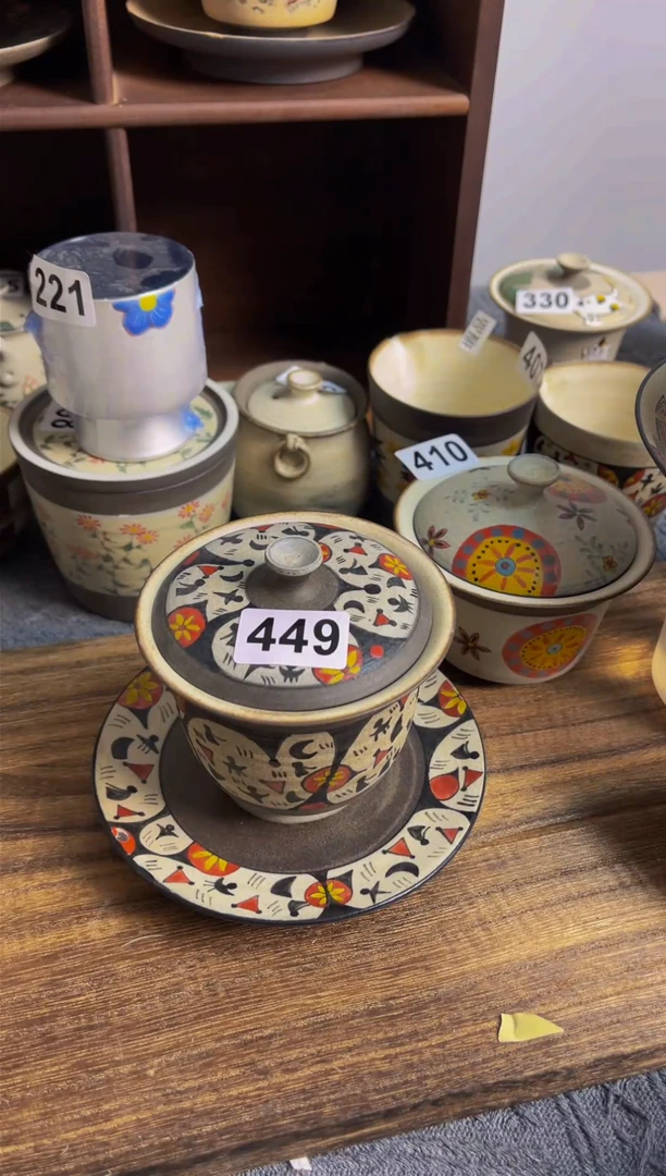 【闪购商品】陶八工微瑕月牙鸟三才盖碗