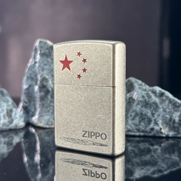 ZIPPO/之宝古银五角星子弹头之宝煤油防风打火机送礼物退伍自用