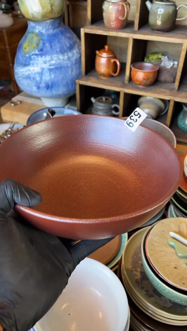 【闪购商品】瓷片539  微瑕志野橘色手工碗1个