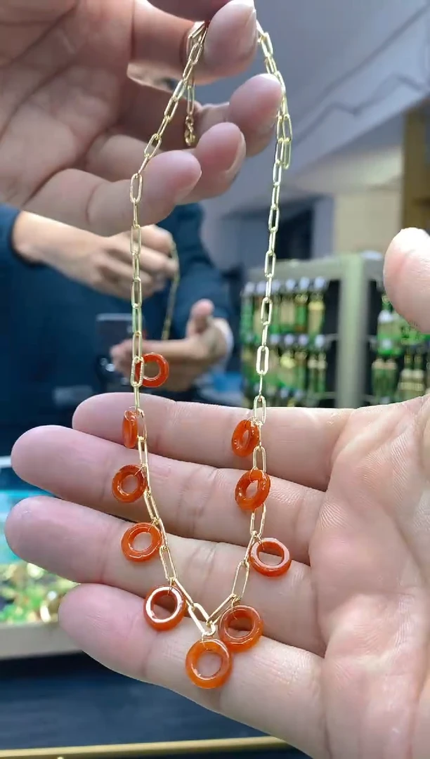 【闪购商品】翡翠耳饰合金283翡翠锁骨链