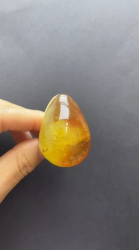 【闪购商品】琥珀裸石银S925镶嵌琥珀戒指