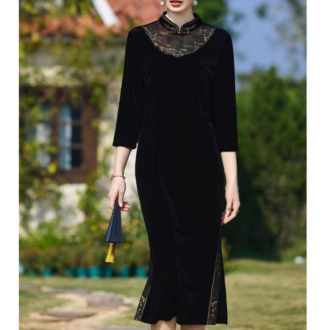 高端经典旗袍连衣裙50877