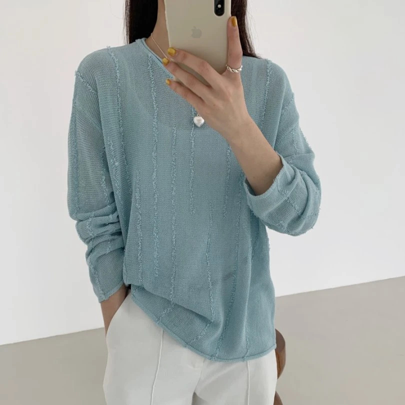 【素简.960189】春款上新进口和纸蝴蝶纱女装设计款上新针织衫