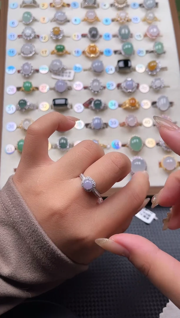 【闪购商品】翡翠戒指银S925镶嵌天然A货翡翠戒指