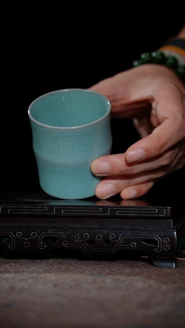 138-1竹节杯（冰花鱼鳞片 无底款）