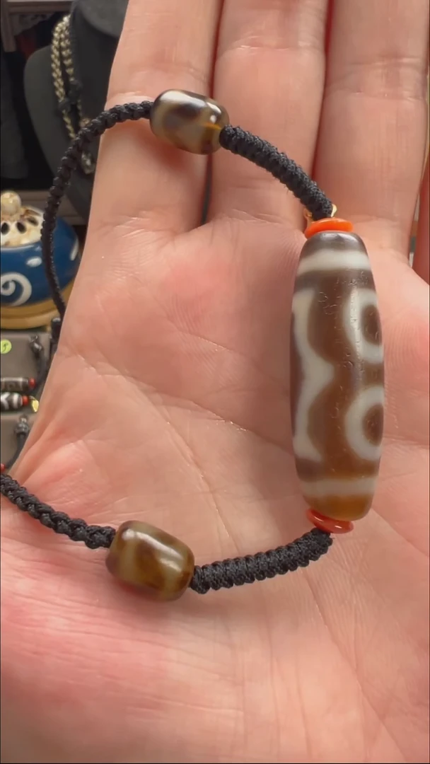 玛瑙/玉髓颈饰未镶嵌小卢全手工玛瑙天珠