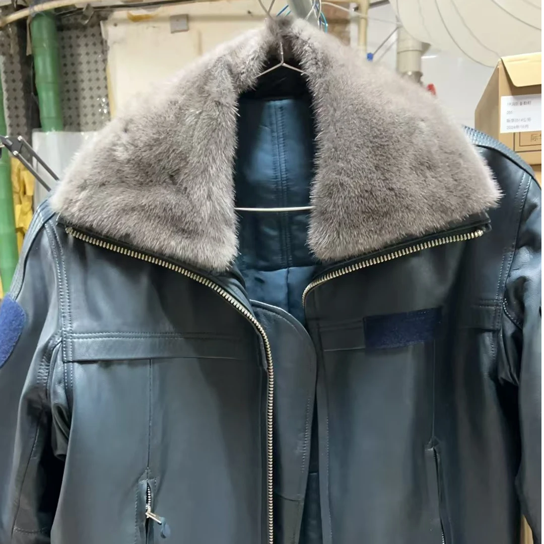 冬季飞行皮服山羊皮