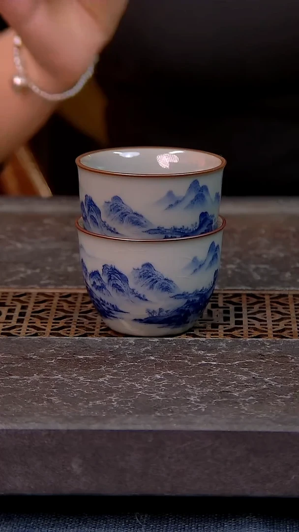 A****简装家用款2件套 老陶泥开片纹陶瓷茶具