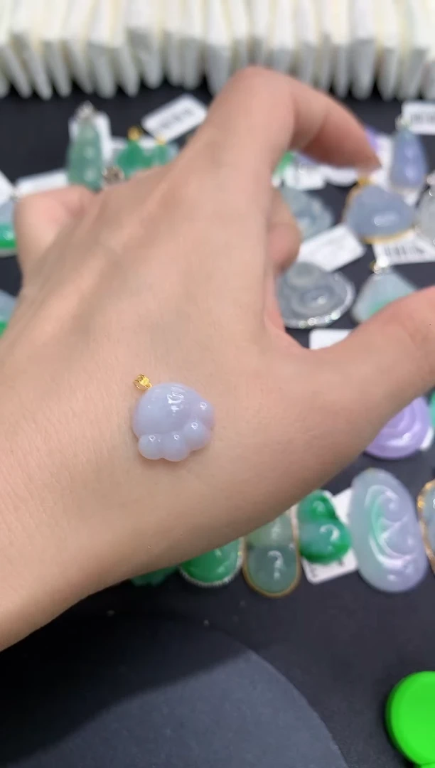 吊坠(不含链)18K金镶嵌翡翠1111111111111