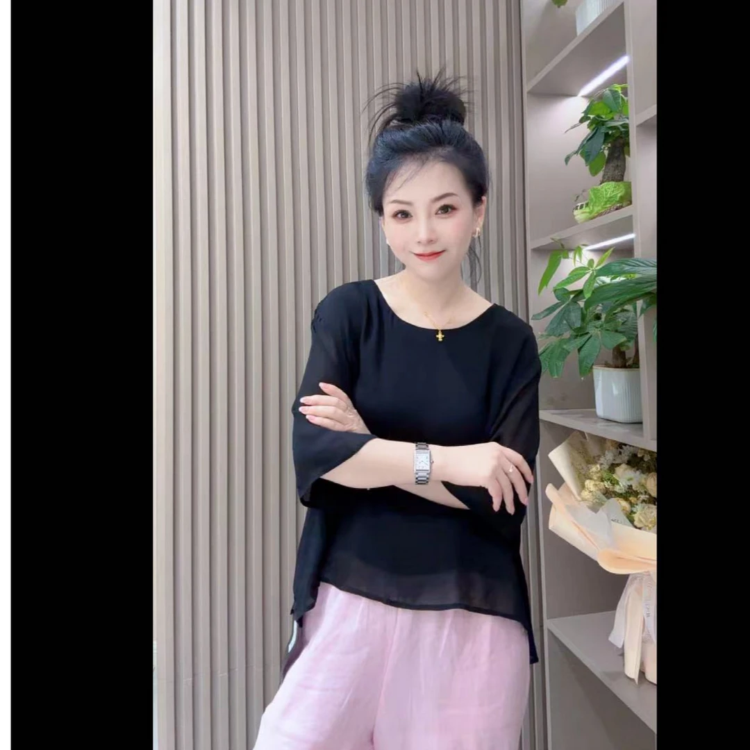 七分袖双层舒适小衫(凉水手洗)