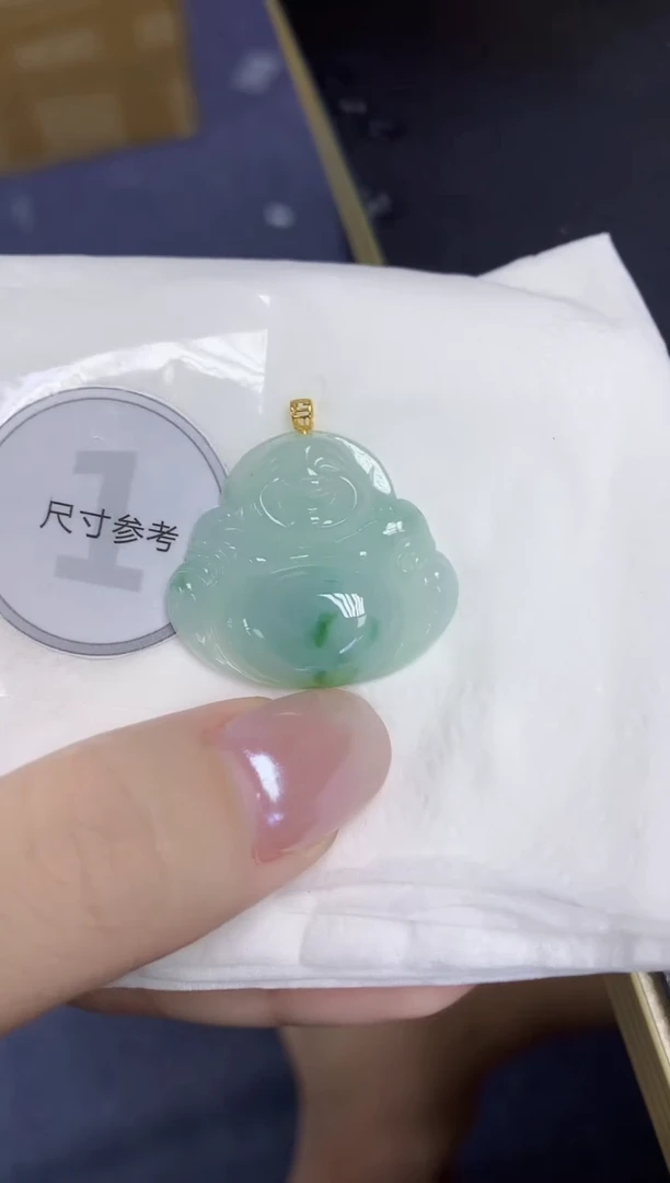 翡翠18K金镶嵌颈饰天然缅甸翡翠A货百元以上9元证书费自理
