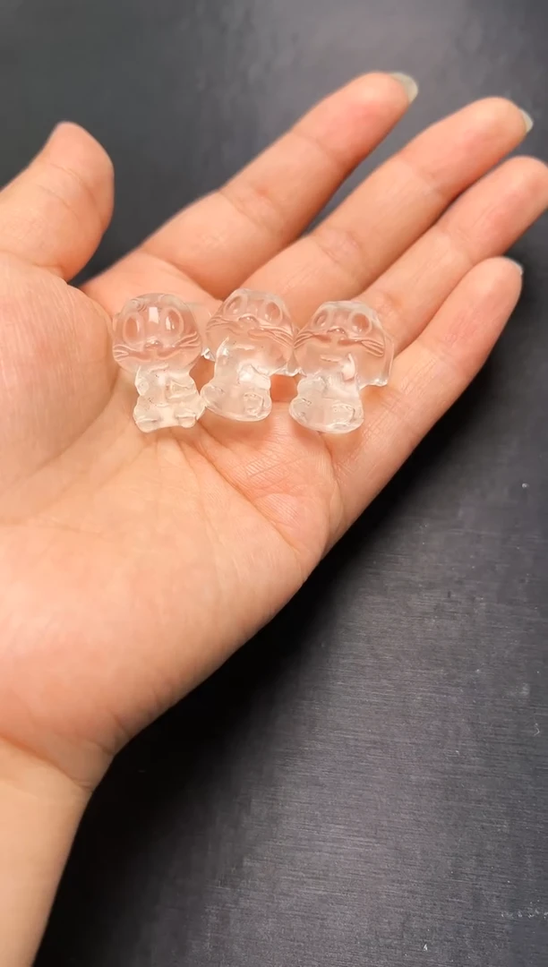 水晶珠宝半成品未镶嵌白水晶猫鼠小雕件多样性发一 M57745