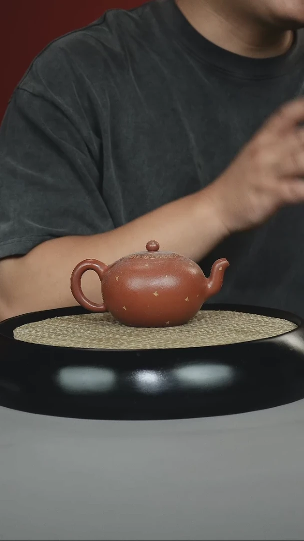 茶壶紫砂朱泥描金一粒珠