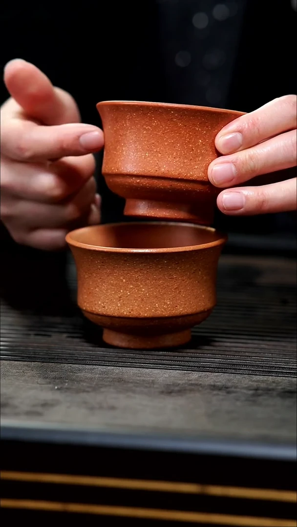 【闪购商品】紫砂茶壶16目粗砂葵黄段➕五彩降坡泥如意压手杯