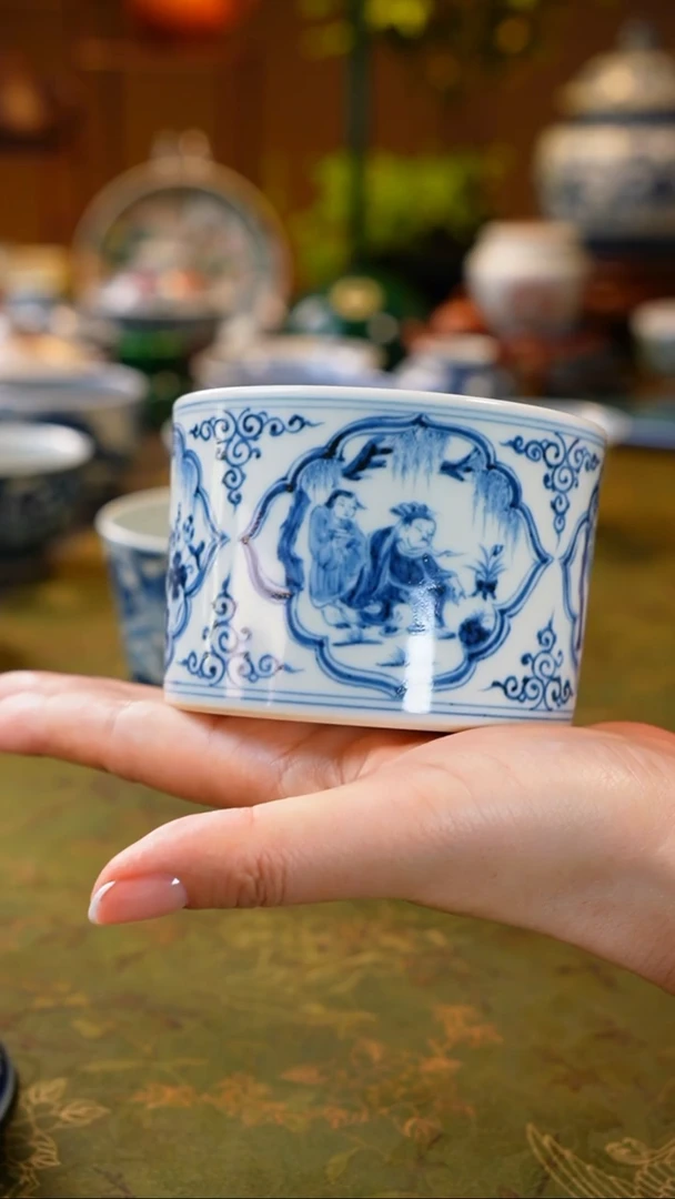 四爱图直口杯大直口