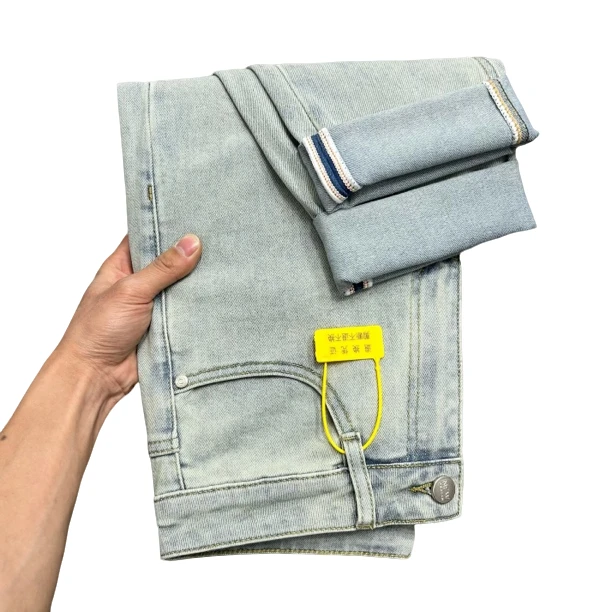 2025春季新款男士弹力宽松小直筒休闲潮流时尚百搭舒适牛仔九分裤