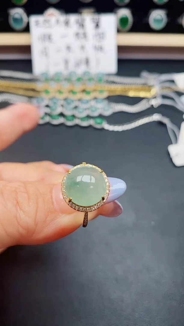 翡翠戒指银S925镶嵌.02131