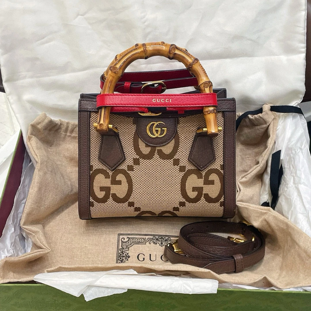 99新 GUCCI/古驰 限定款竹节手提包