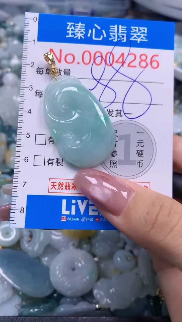 翡翠未镶嵌颈饰含绳0004286