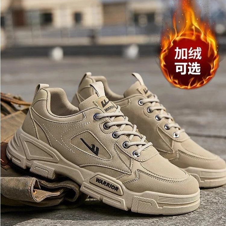 回力男鞋冬季户外登山靴高帮工装工作徒步运动马丁靴加绒保暖棉鞋