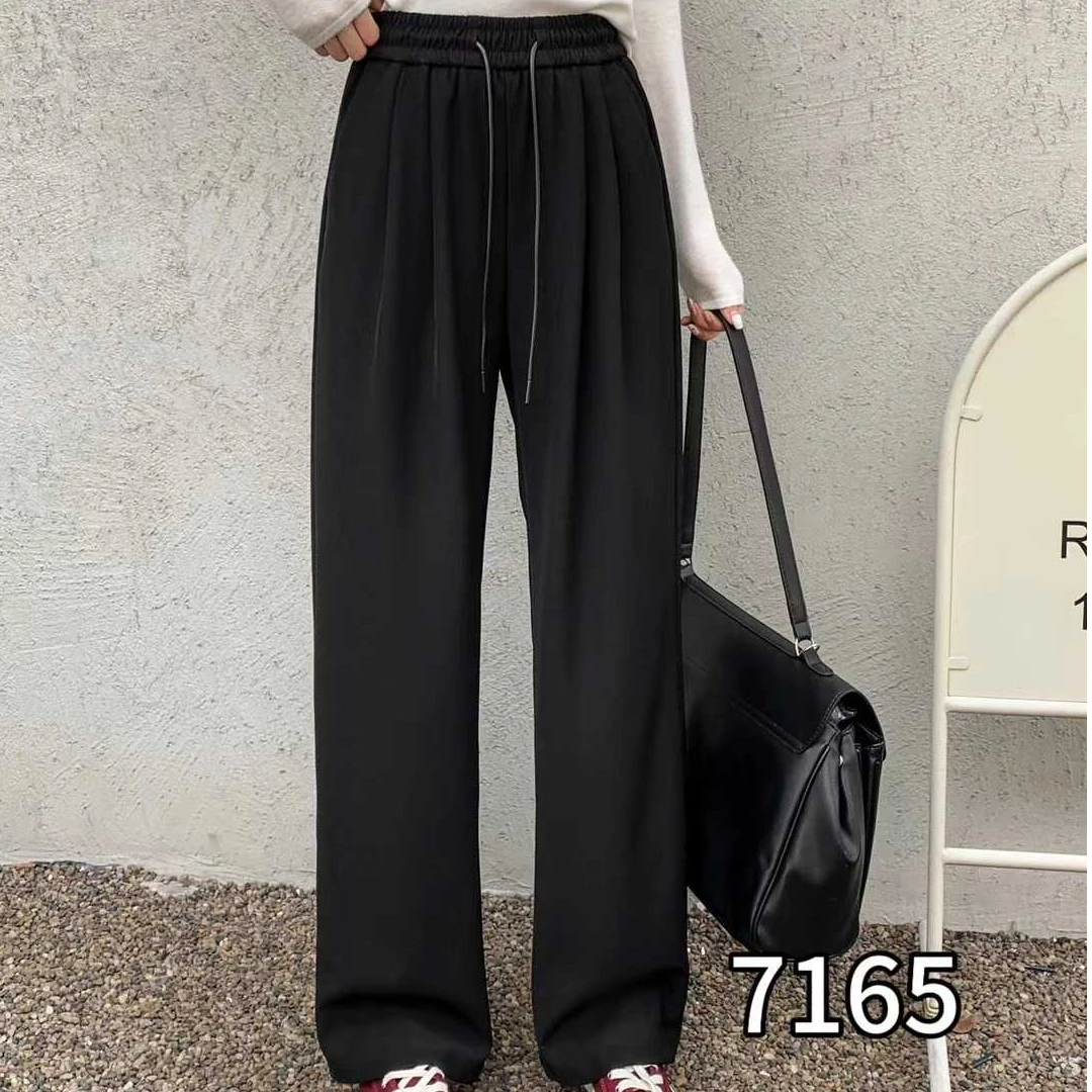 7165春款时尚休闲百搭显瘦女阔腿裤