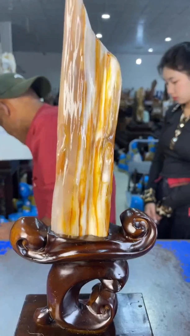 未镶嵌摆件硅化玉6
