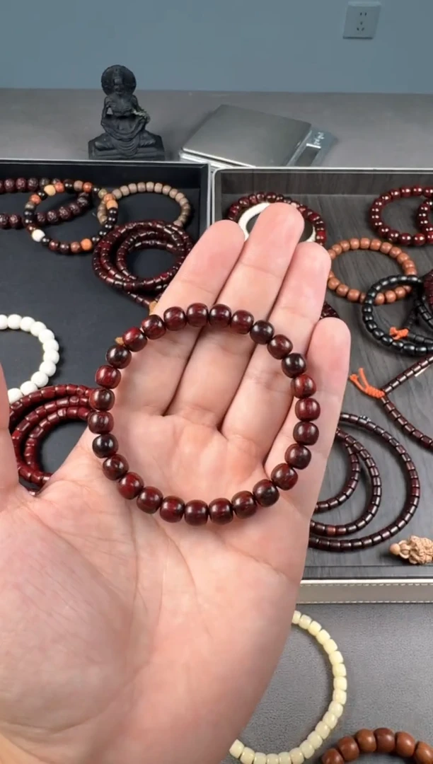 吊坠小叶紫檀火焰纹单圈老型8mm