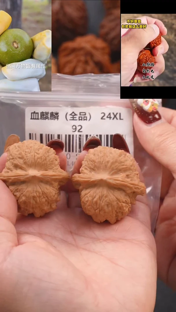 【闪购商品】文玩核桃把件40血麒麟狮子头（全品，白茬）