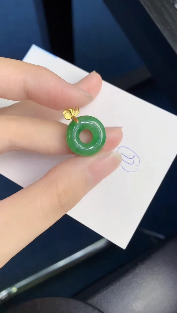 翡翠银S925镶嵌颈饰天然翡翠緬甸A貨