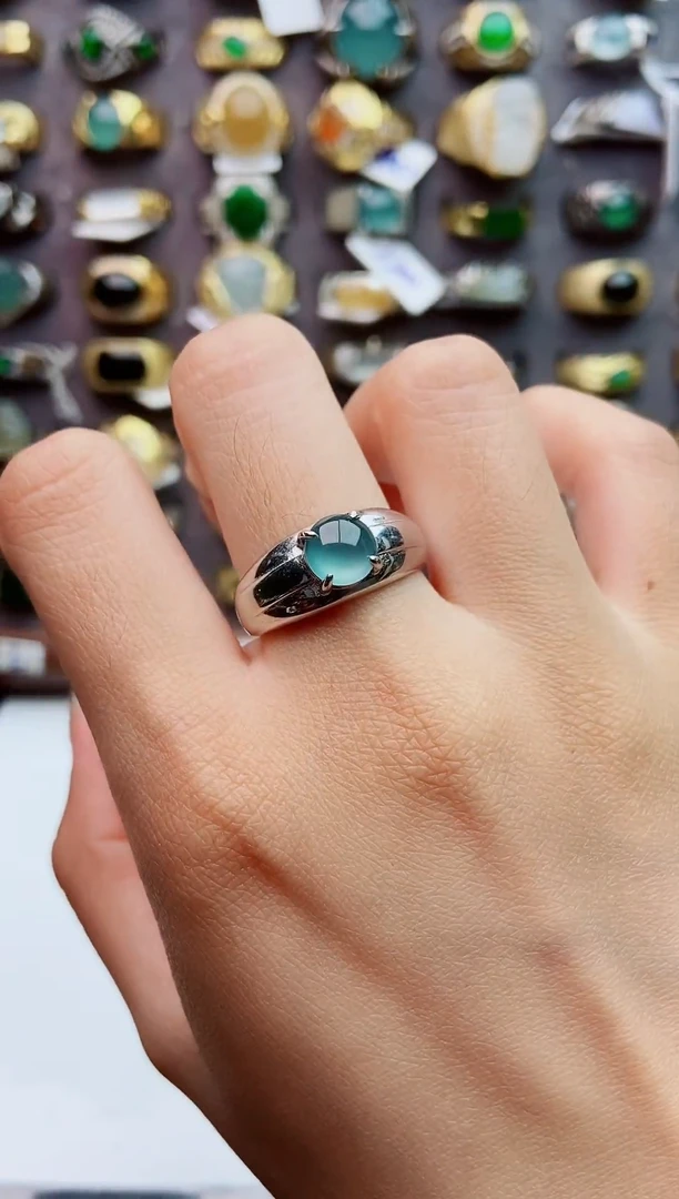 未镶嵌戒指翡翠天然翡翠男戒