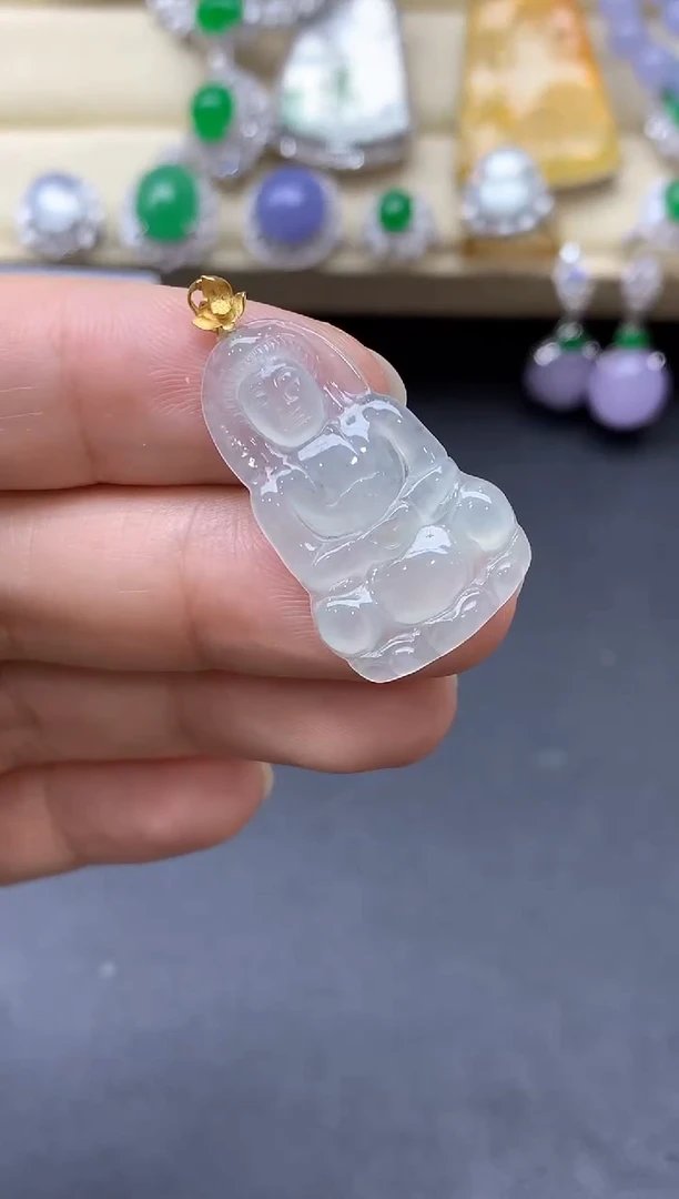 翡翠18K金镶嵌颈饰192-中国好珍宝