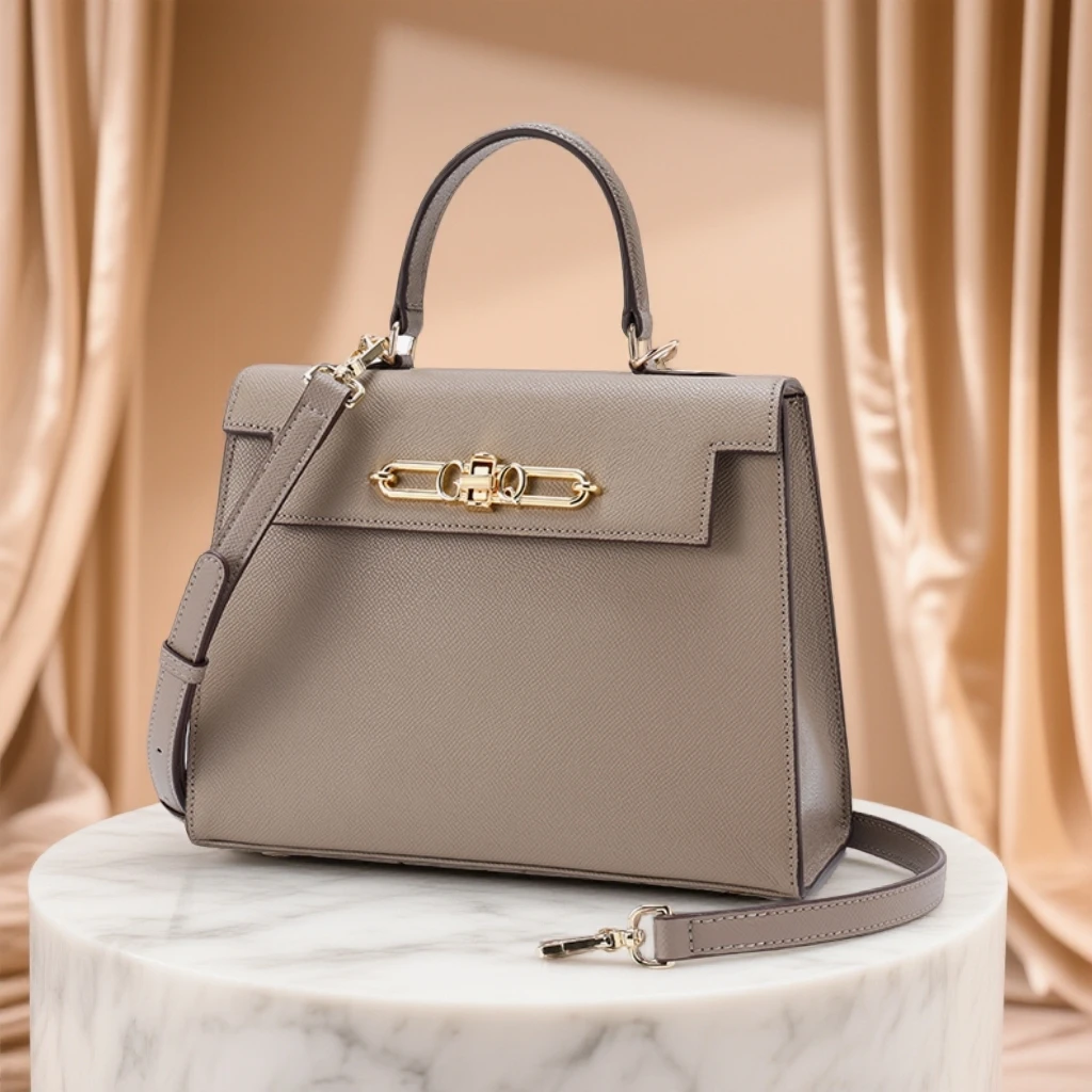 【美丽专属】古旗琦经典牙签纹中号手提凯莉包GQ1010