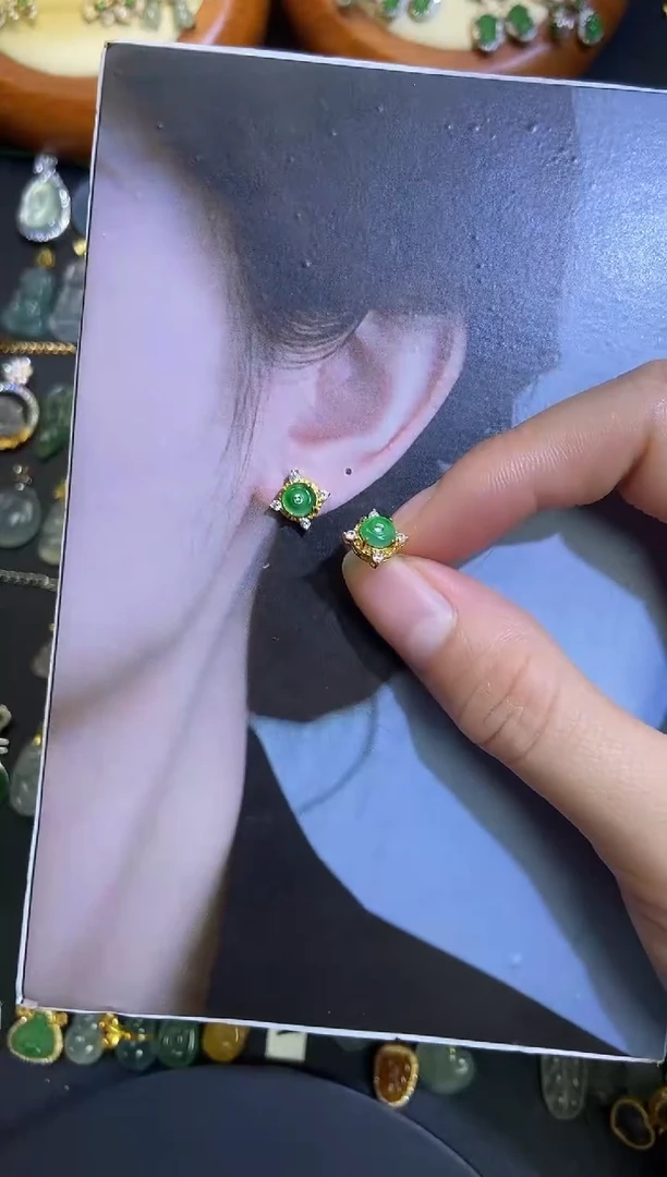 翡翠银S925镶嵌吊坠(不含链)1