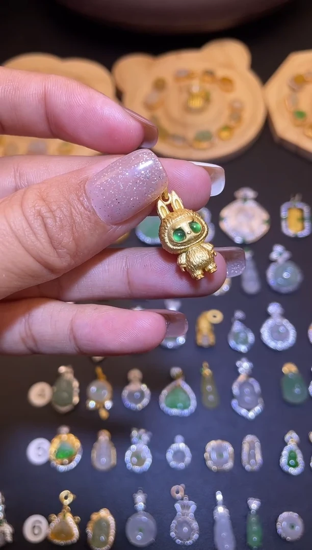 吊坠(不含链)银S925镶嵌翡翠1
