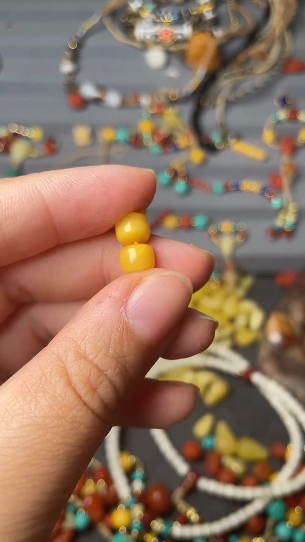 裸石蜜蜡未镶嵌7蜜蜡老型一对