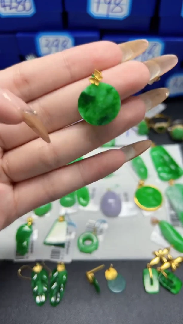 【闪购商品】翡翠颈饰18K金镶嵌Y缅料A货/支持复检/一件