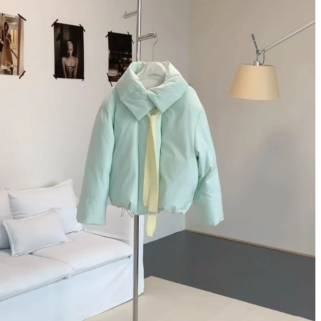 韩系设计感小众短款保暖棉服女2026冬装小个子宽松面包服外套ins