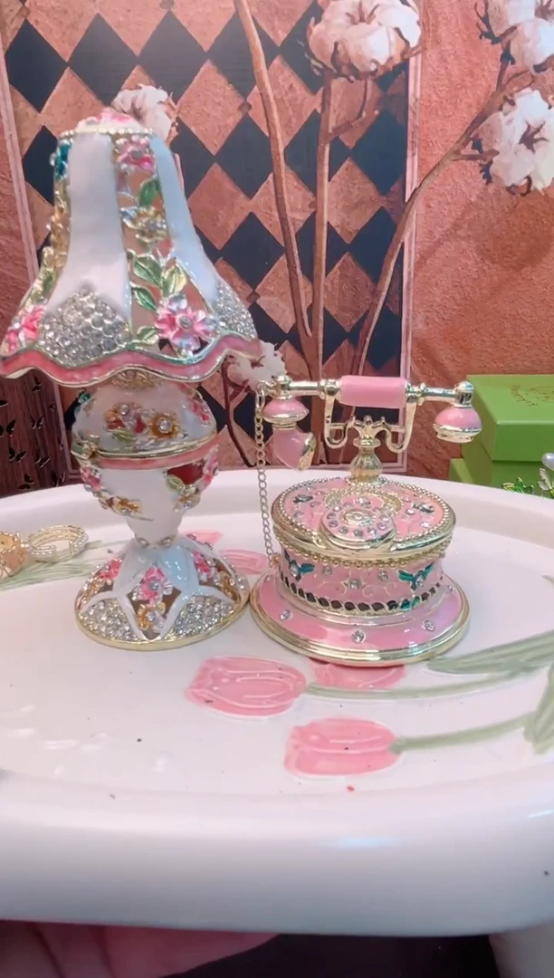 锌合金珐琅彩首饰盒摆件默认微瑕不退不换～