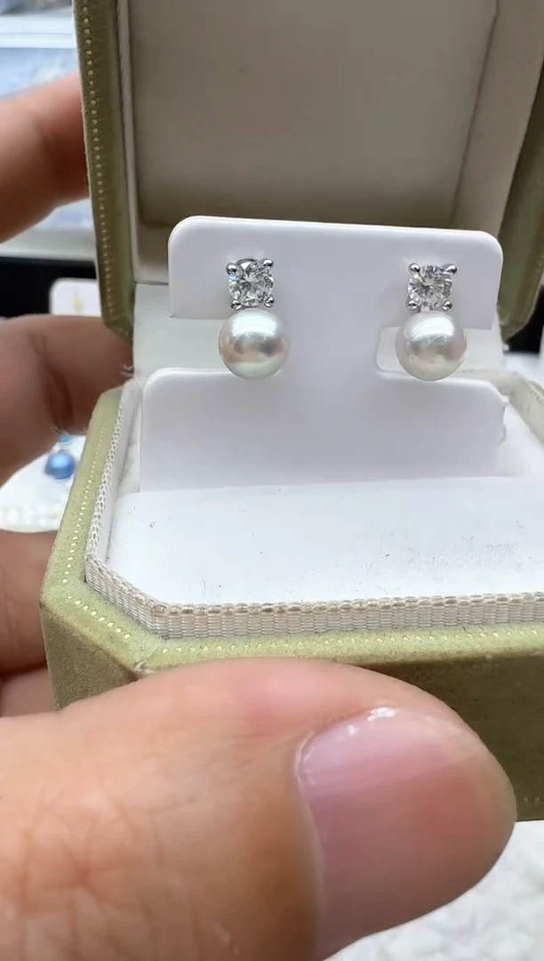 【闪购商品】海水珍珠耳饰银S925镶嵌非基地发货不带证书