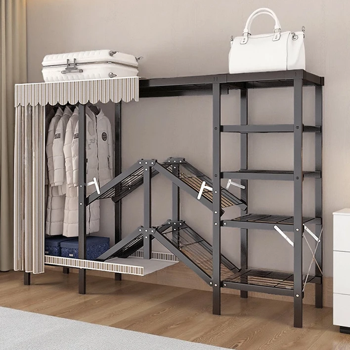 出租房免安装折叠衣柜加厚加粗加固全钢耐用结实卧室家用简易衣柜