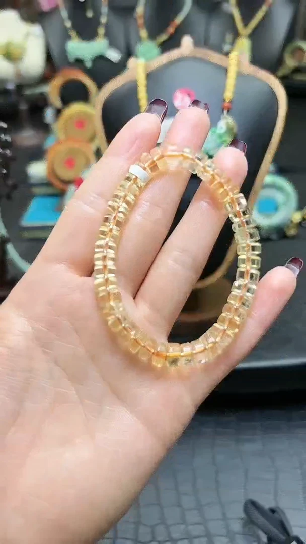 【闪购商品】黄晶手串未镶嵌圆珠 