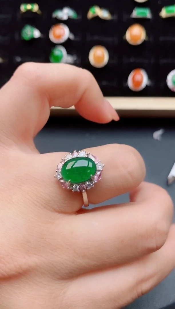 【闪购商品】翡翠戒指银S925镶嵌12121