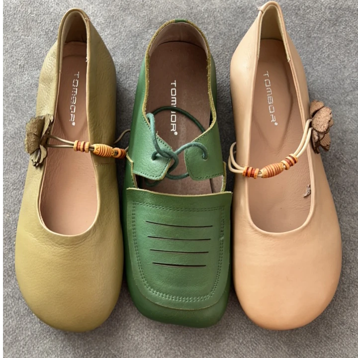 皮带扣低跟松糕跟包头拖凉拖春夏舒适软底半拖复古