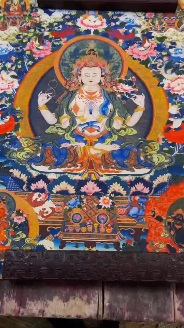 装裱画精品绘画手工唐卡链接-----雪域三恰住