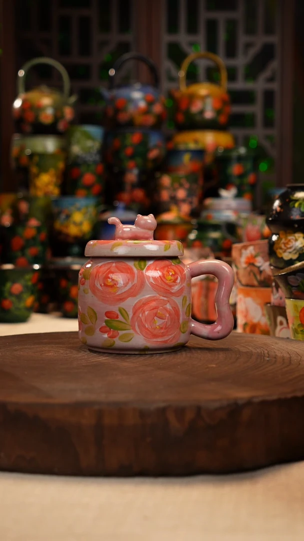 油画 手绘 釉 下彩