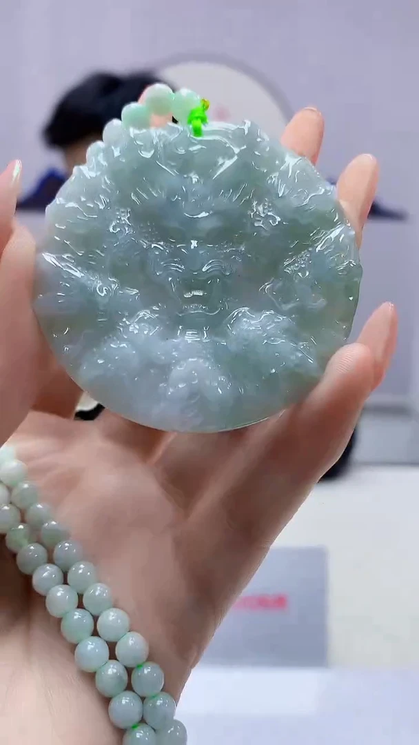 【闪购商品】定制翡翠未镶嵌5153DD-毛货挂件赠珠链48