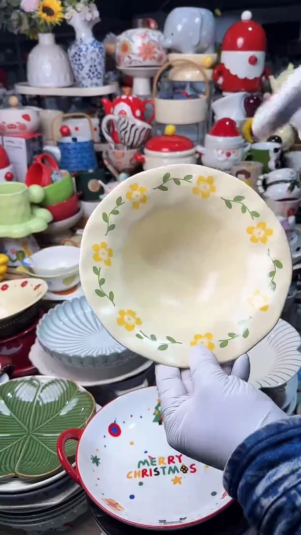 陶瓷8英寸草帽碗微瑕 凑满20元包邮