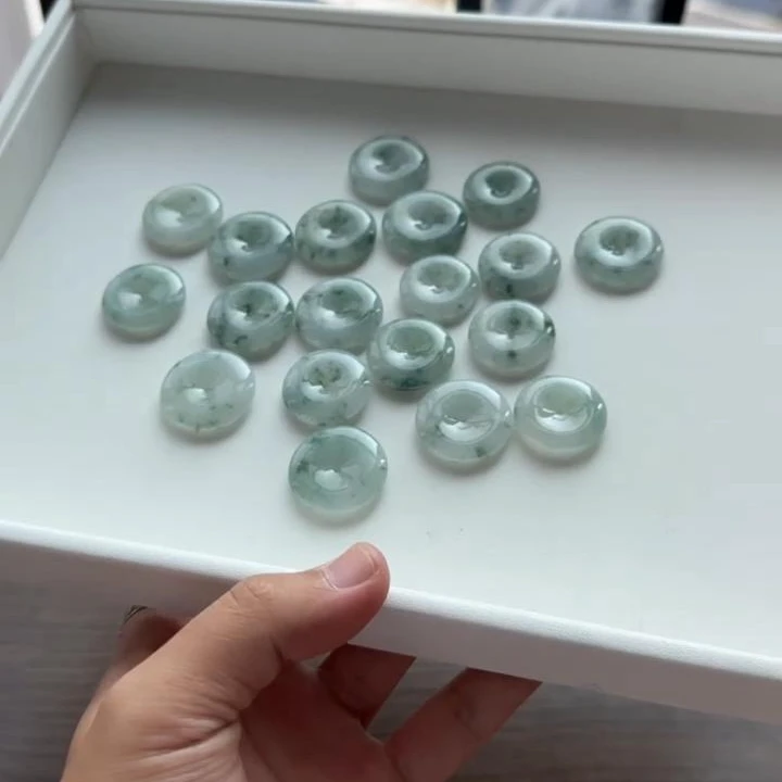 【杰缘珠宝】天然A货翡翠冰飘花小平安扣吊坠 多样性发一件